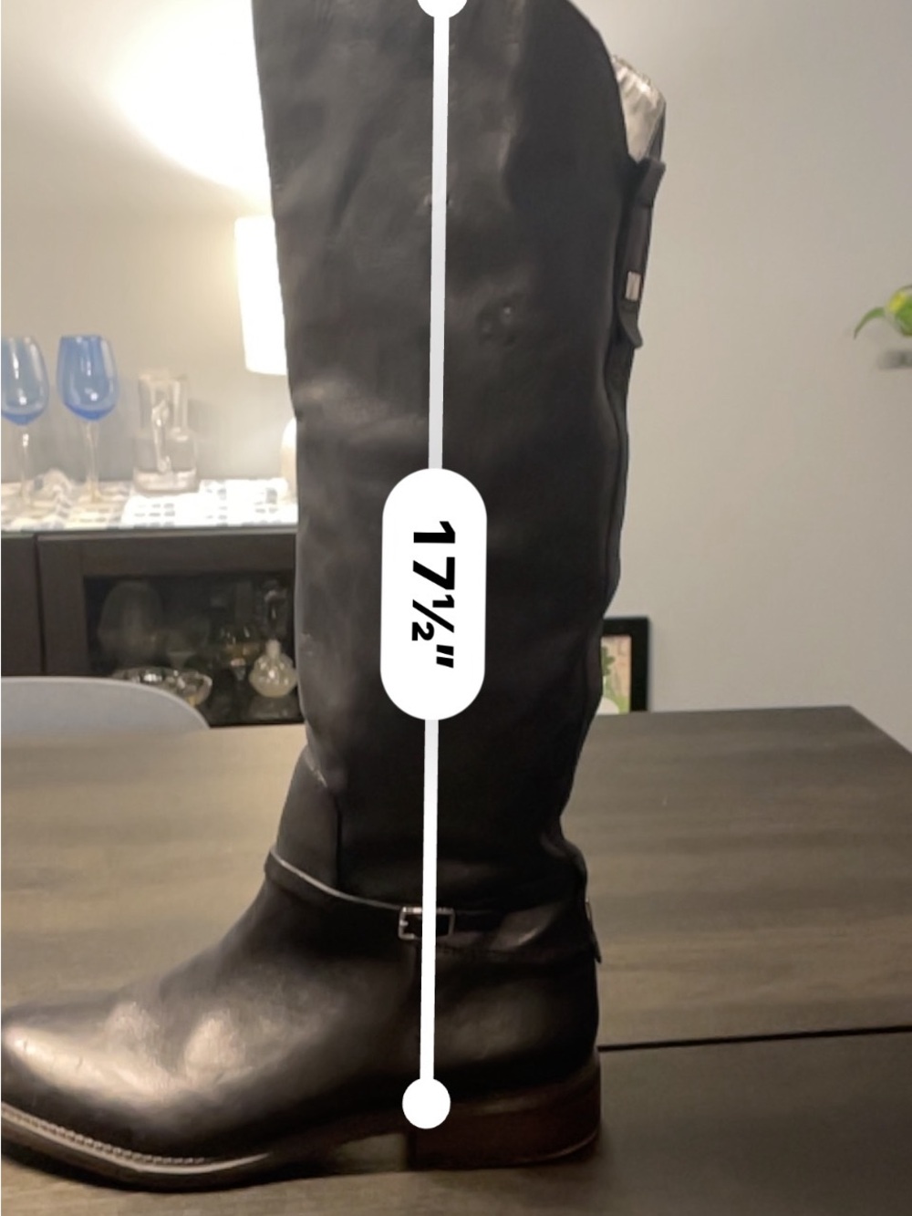 Franco Sarto Black Over-the-Knee Leather Riding Boots - Picture 8 of 11